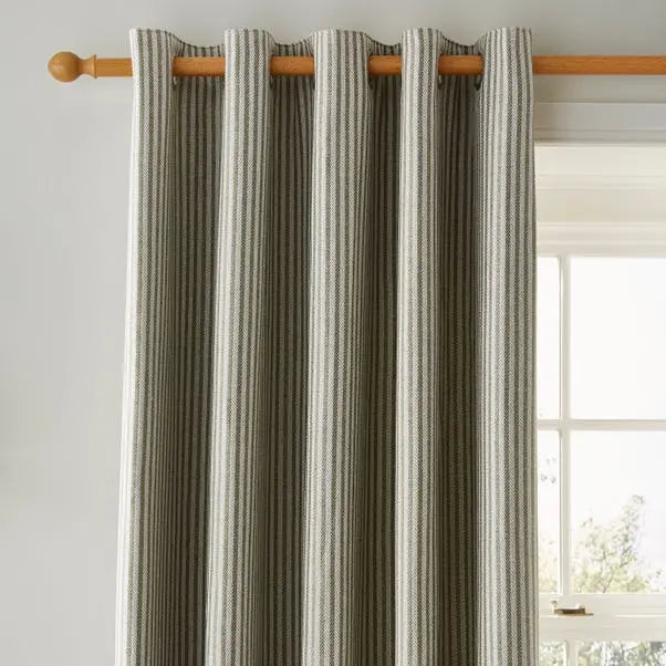 Churchgate Herringbone Stripe Eyelet Curtains Dunelm