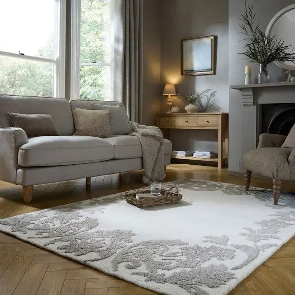 Churchgate Mowsley Floral Wool Border Rug Dunelm