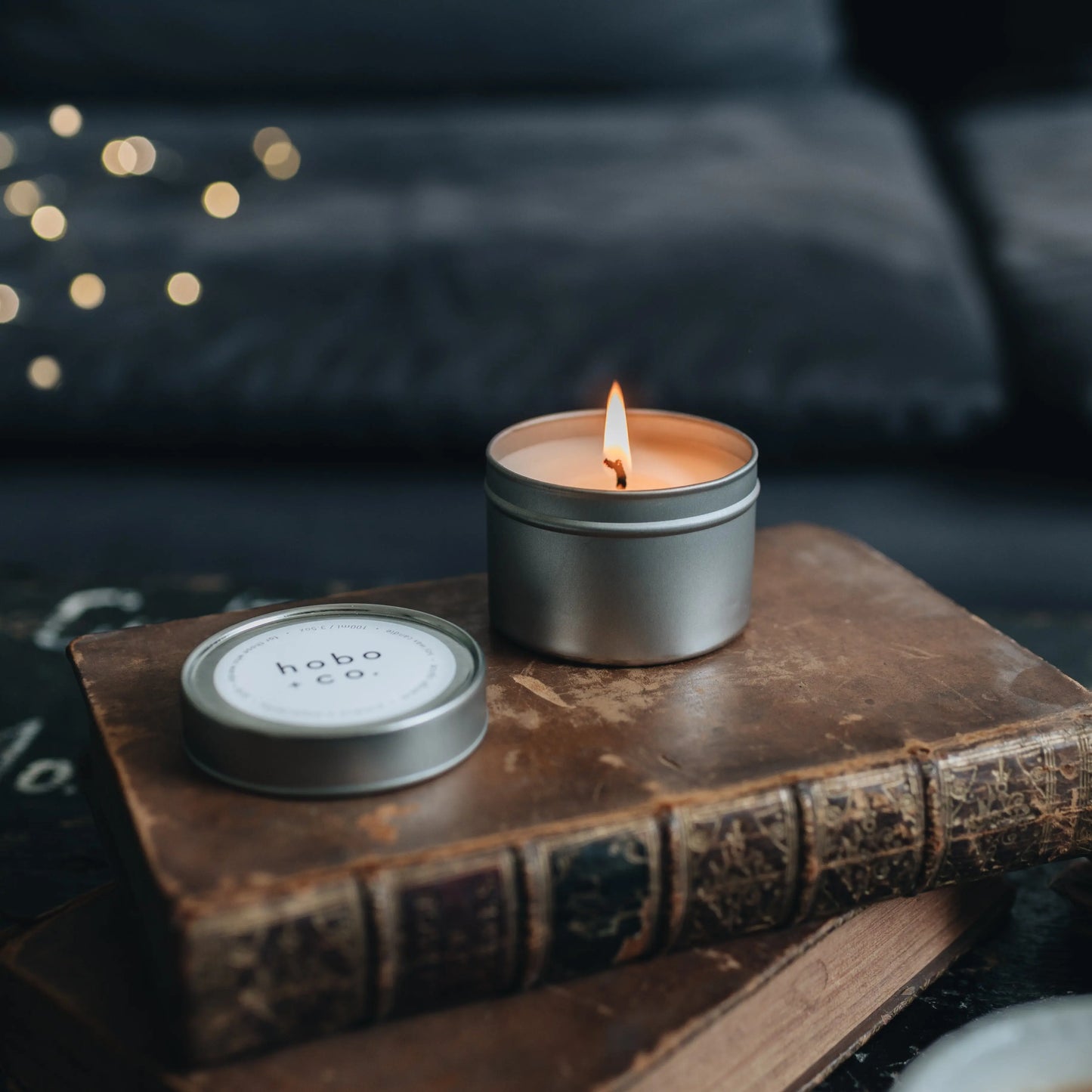 Citrus + Basil Scented Travel Tin Soy Candle hobo + co.