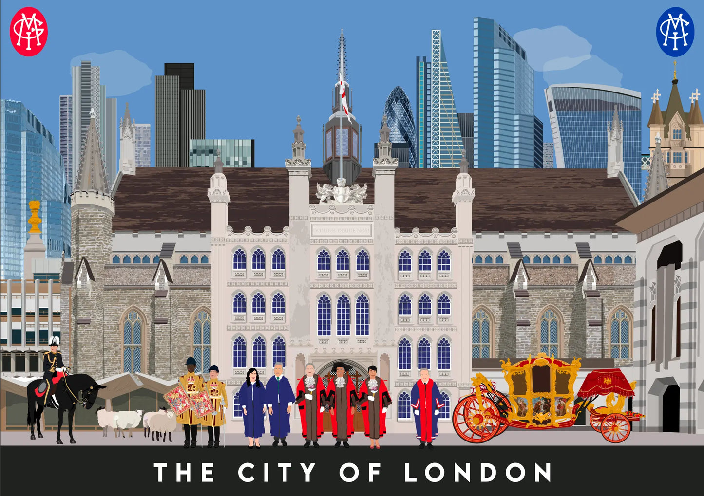 City of London Travel art by SAX Doodle