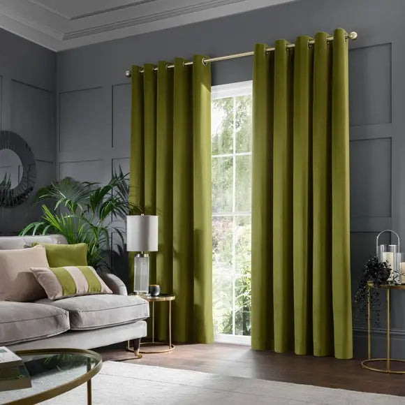 Clara Velvet Eyelet Curtains Dunelm