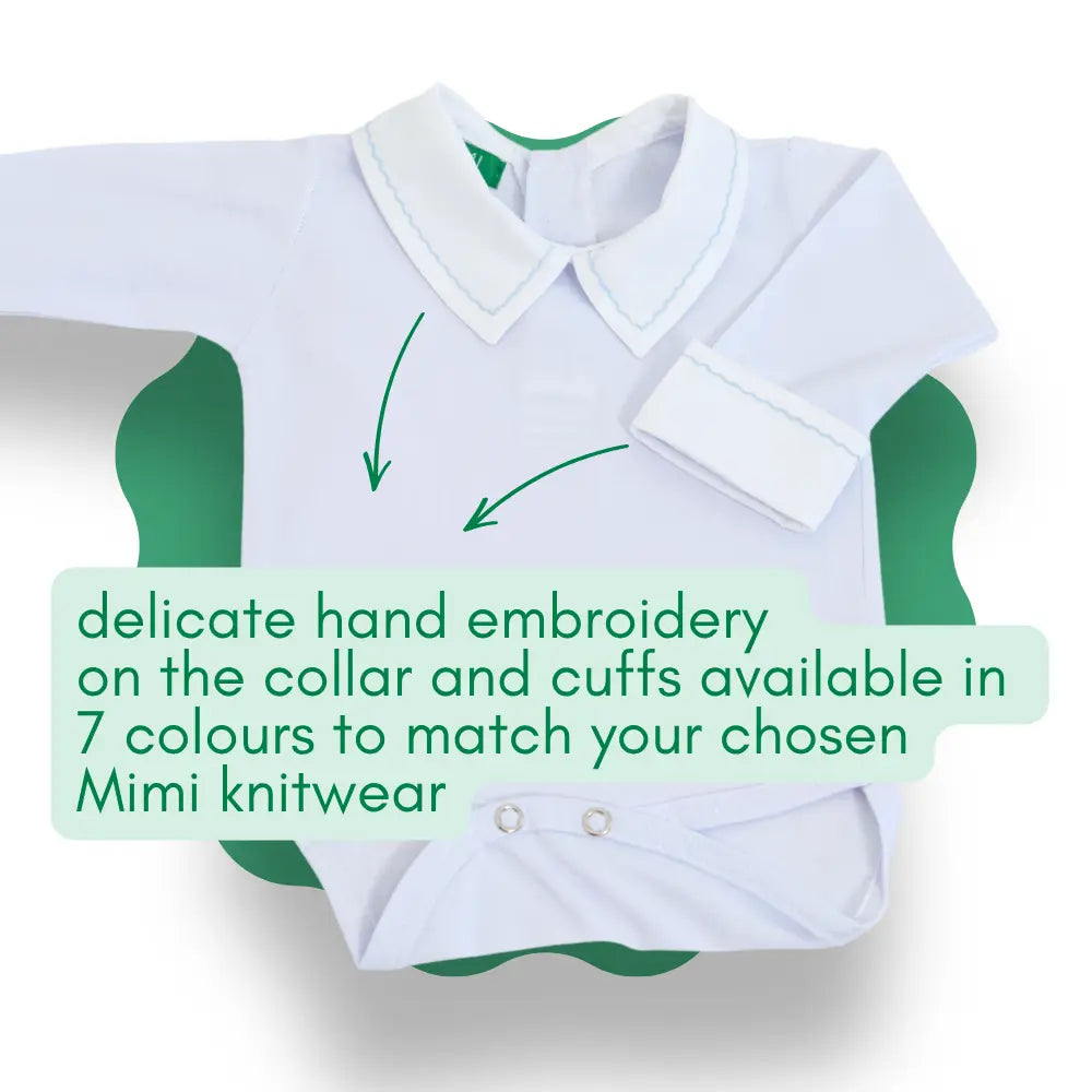 Classic Hand Embroidered Long Sleeved Bodysuit Mimi