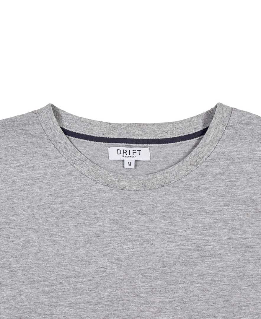 Classic Light Grey Mens Pyjama T-Shirt Drift Sleepwear
