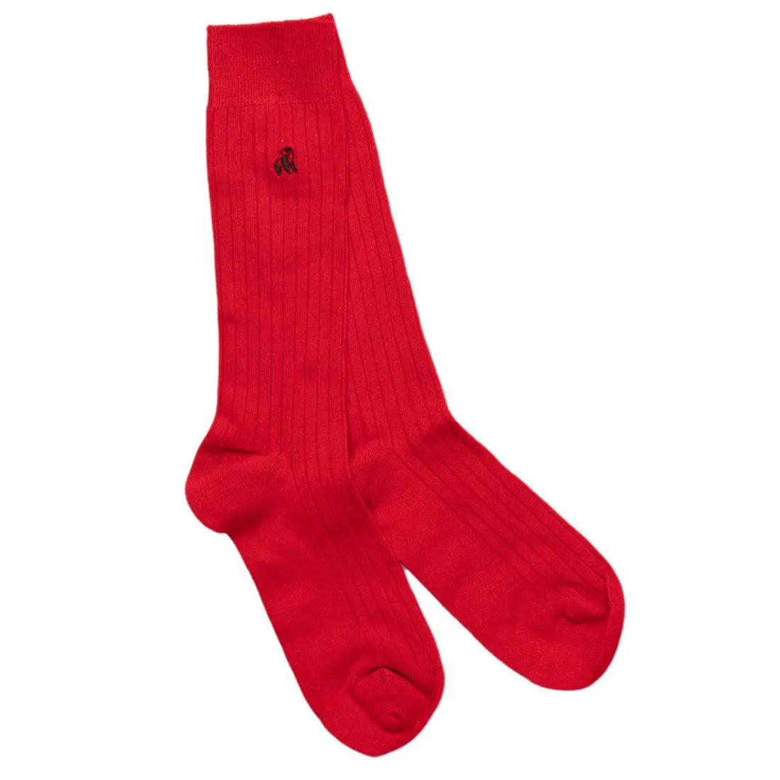 Classic Red Bamboo Socks Swole Panda