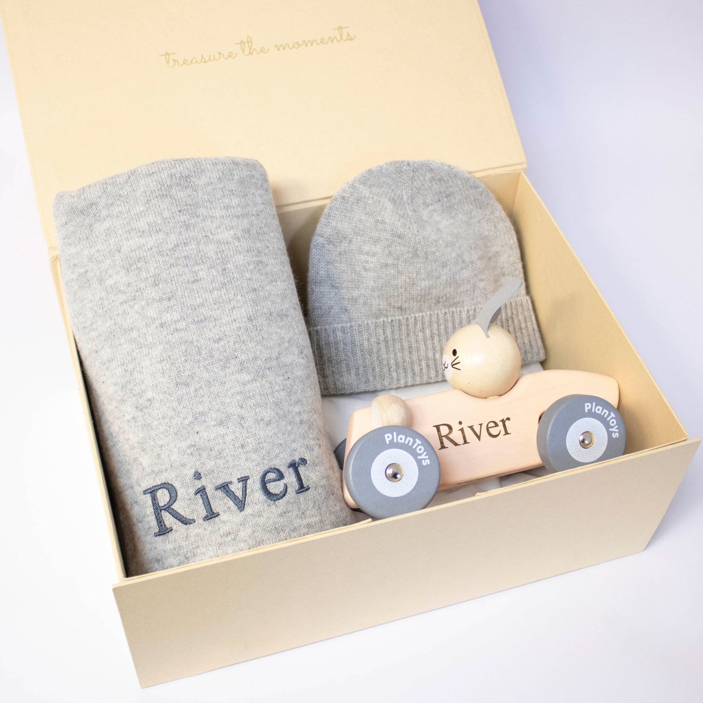 CLASSIC CASHMERE RACING CAR SET - BUNNY The Baby Gifting Company