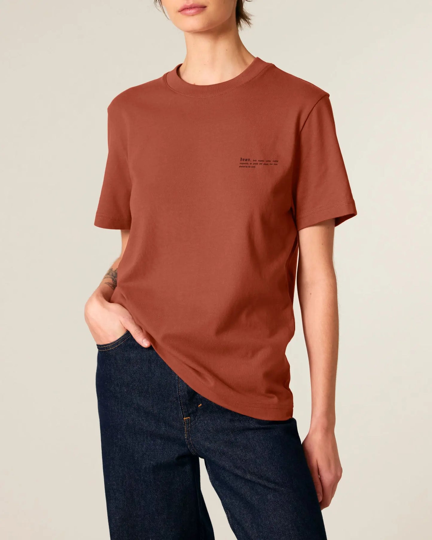 Clay Brown Unisex Organic Cotton Relaxed-Fit T-Shirt hewn.