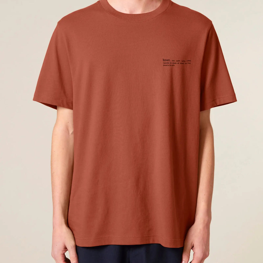 Clay Brown Unisex Organic Cotton Relaxed-Fit T-Shirt hewn.
