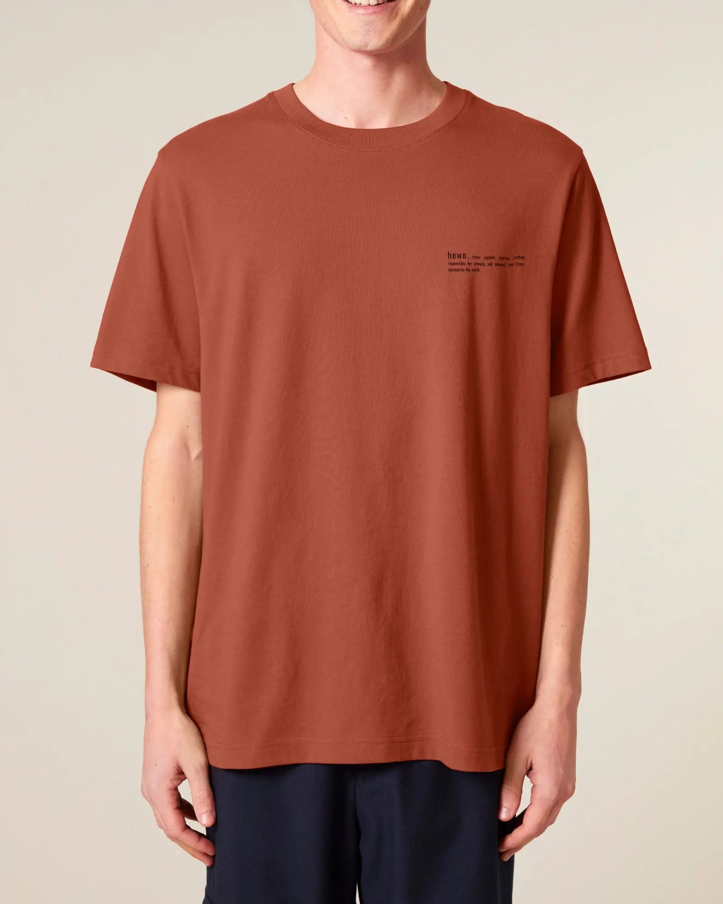 Clay Brown Unisex Organic Cotton Relaxed-Fit T-Shirt hewn.