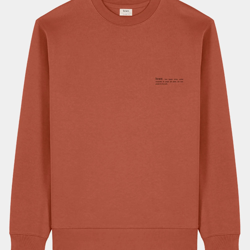 Clay Brown Womens Organic Cotton Relaxed-Fit Sweatshirt hewn.