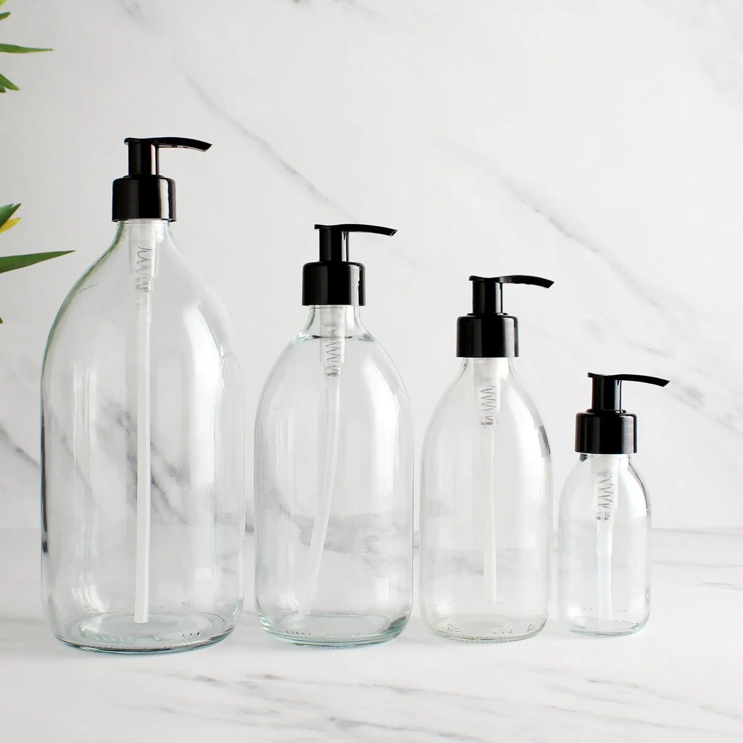 Clear Glass Dispenser Bottle With Black Pump Namie Home