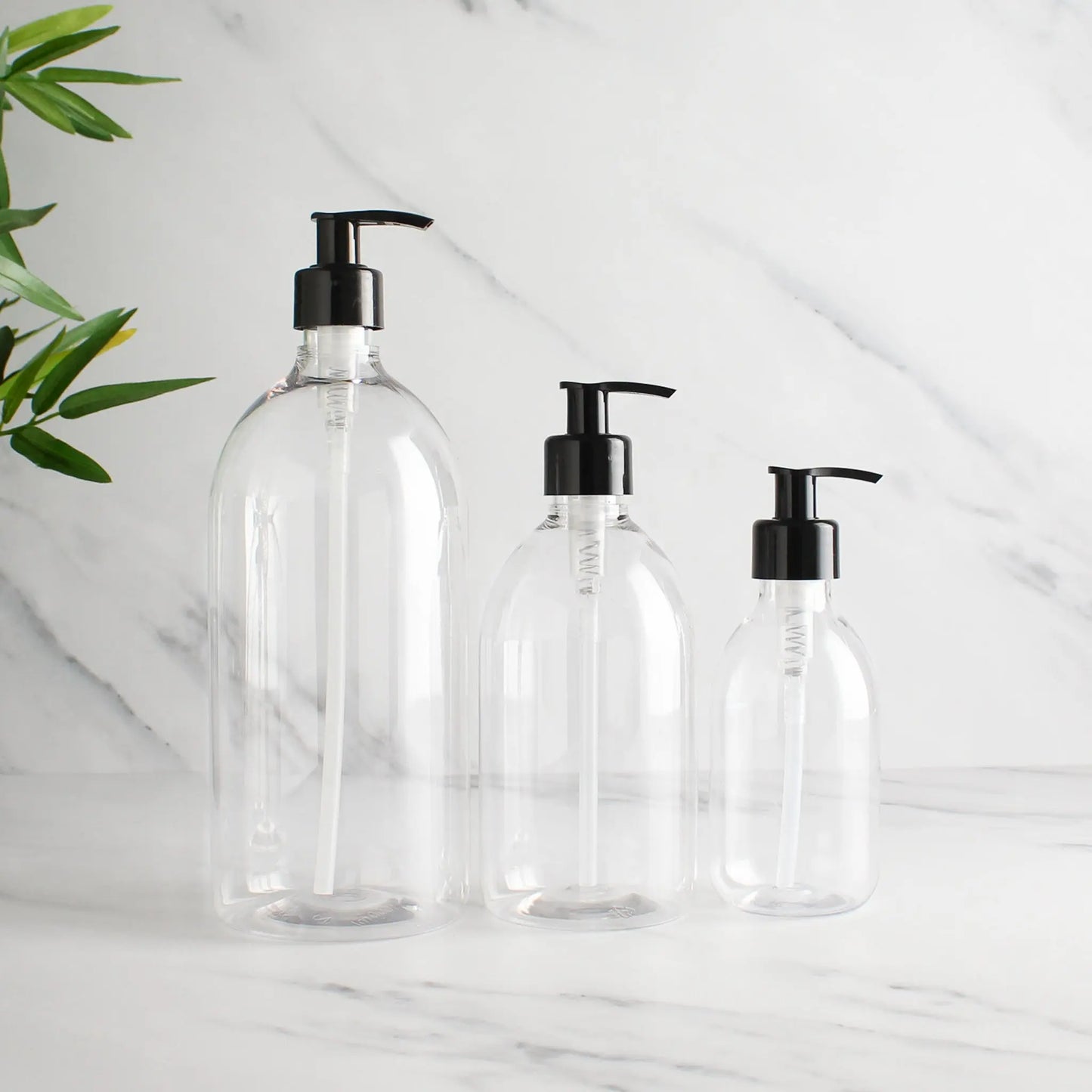 Clear Plastic Dispenser Bottle With Black Pump Namie Home