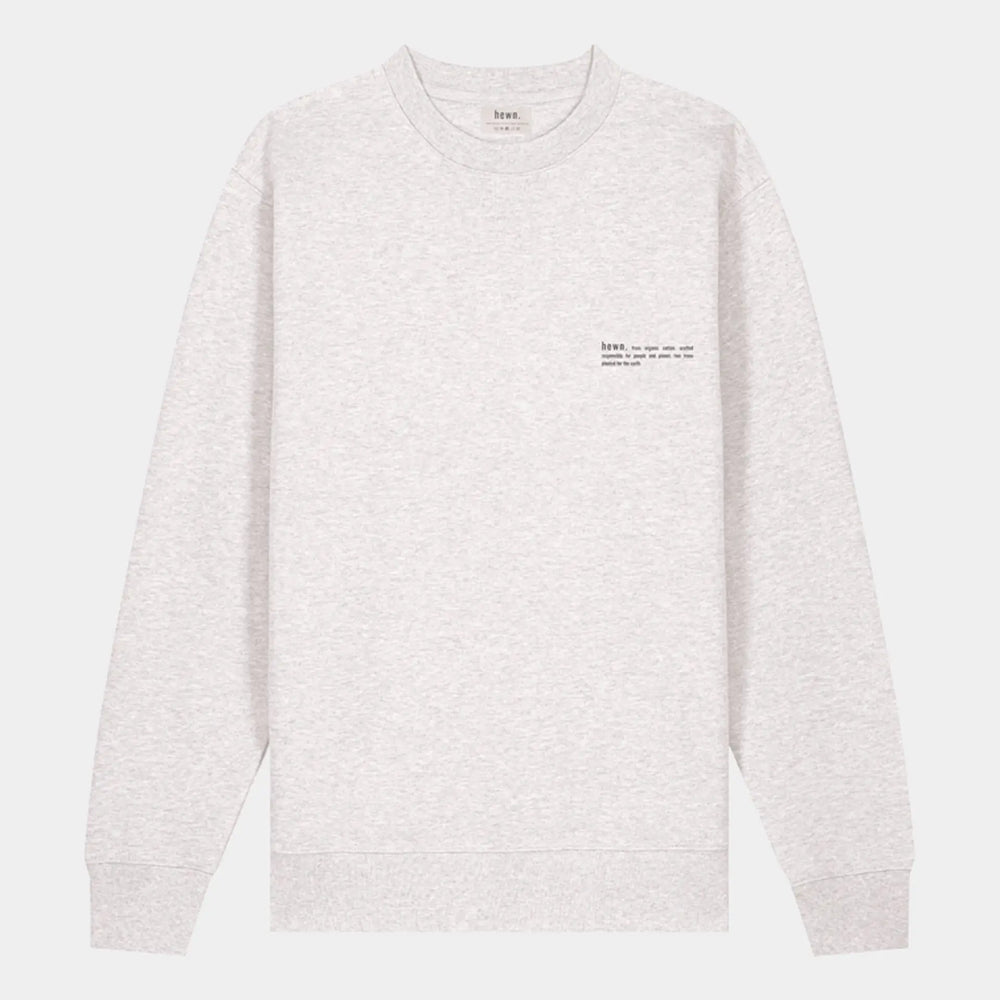 Cloud Grey Marl Womens Organic Cotton Relaxed-Fit Sweatshirt hewn.