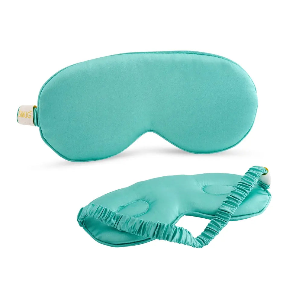 Cloud Padded Satin Sleep Mask - Aqua Print SMUG