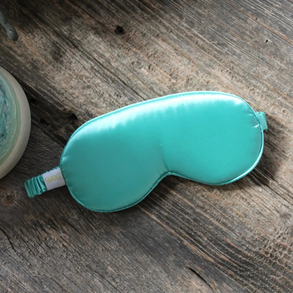 Cloud Padded Satin Sleep Mask - Aqua Print SMUG