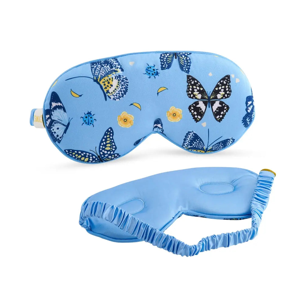 Cloud Padded Satin Sleep Mask - Butterflies Print SMUG
