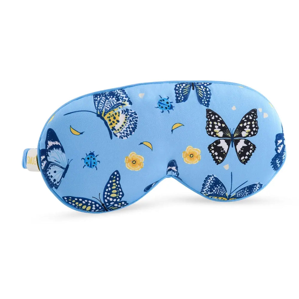 Cloud Padded Satin Sleep Mask - Butterflies SMUG