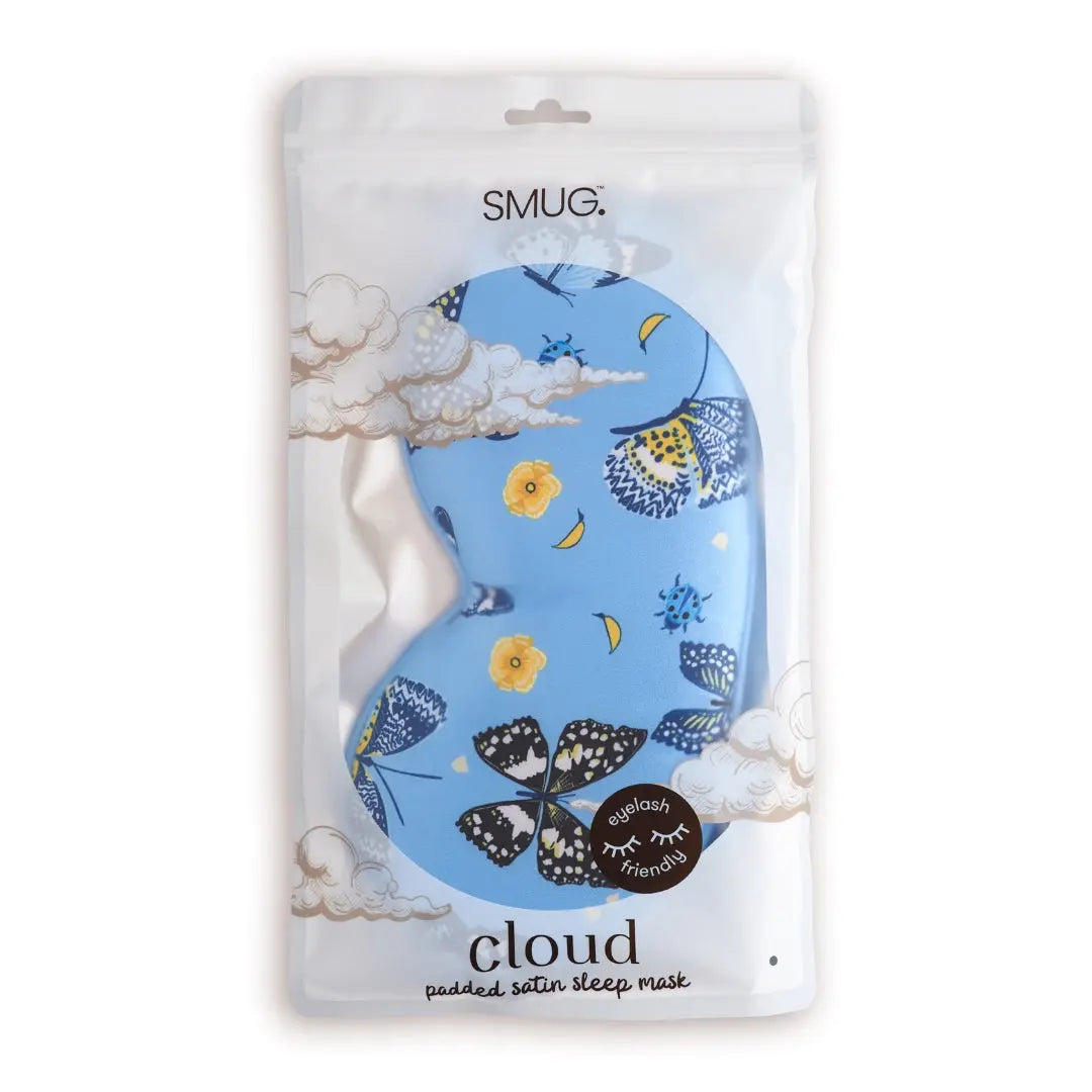 Cloud Padded Satin Sleep Mask - Butterflies SMUG