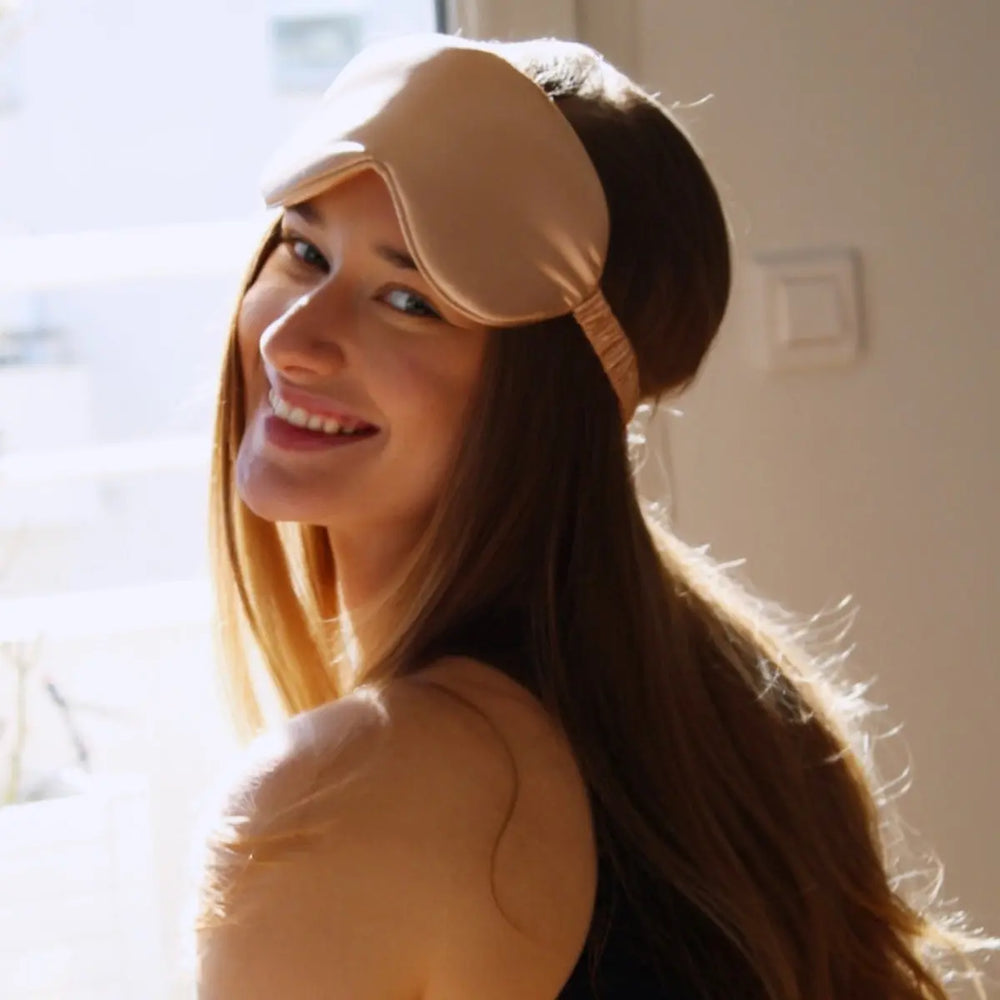Cloud Padded Satin Sleep Mask - Caramel SMUG