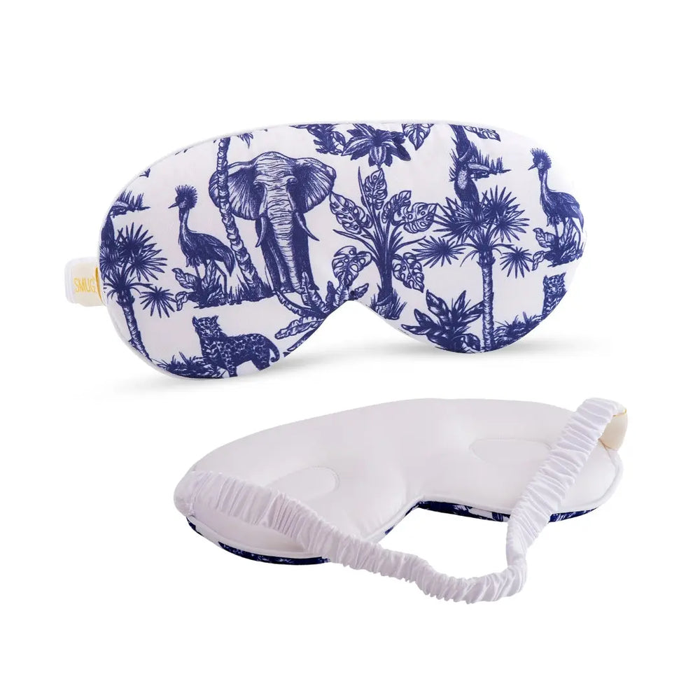 Cloud Padded Satin Sleep Mask - Elephant Print SMUG