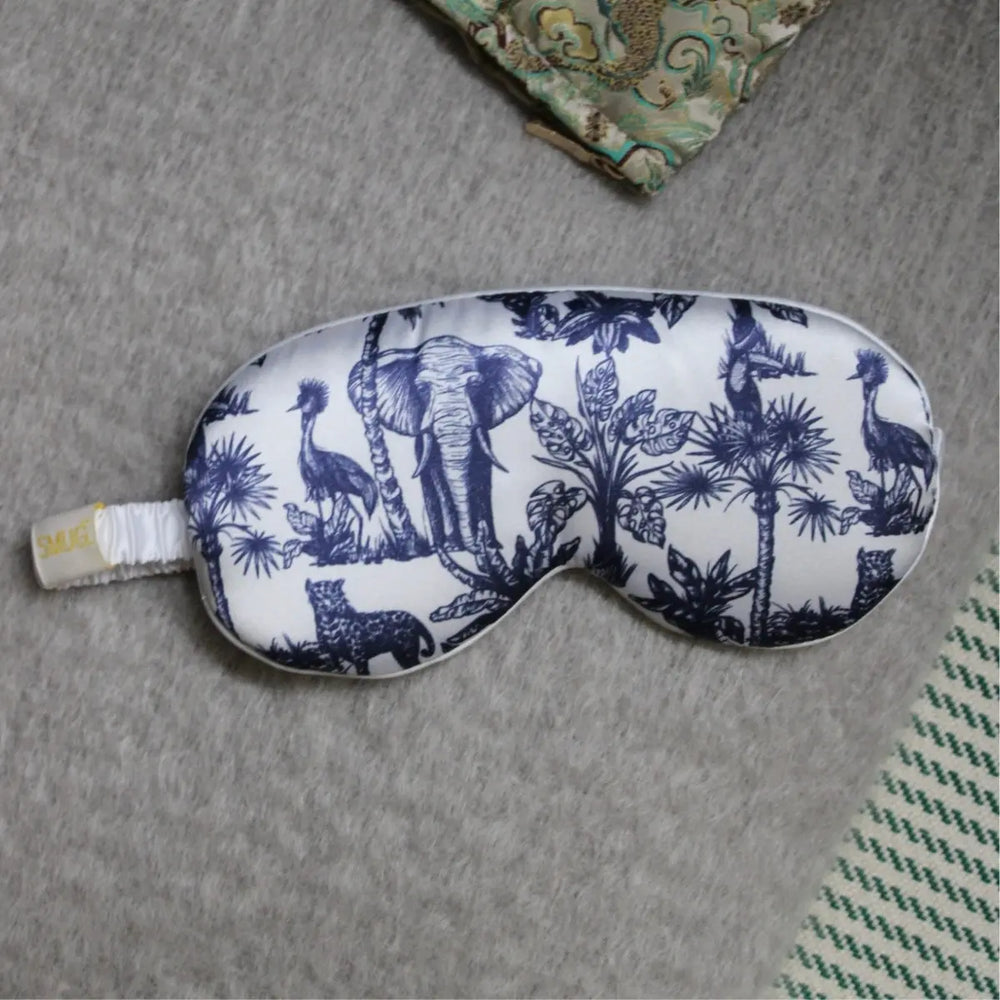 Cloud Padded Satin Sleep Mask - Elephant Print SMUG