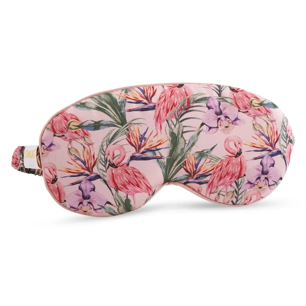Cloud Padded Satin Sleep Mask - Flamingo Paradise SMUG