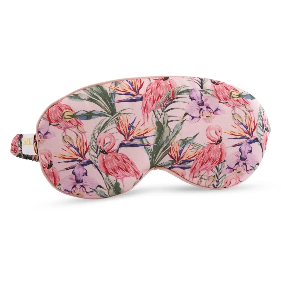 Cloud Padded Satin Sleep Mask - Flamingo Paradise SMUG