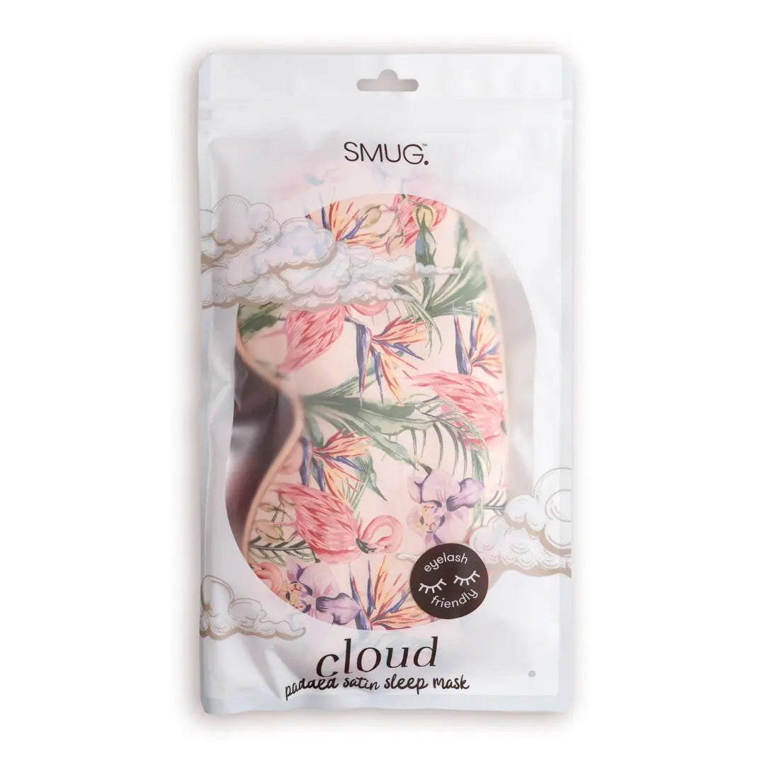 Cloud Padded Satin Sleep Mask - Flamingo Paradise SMUG