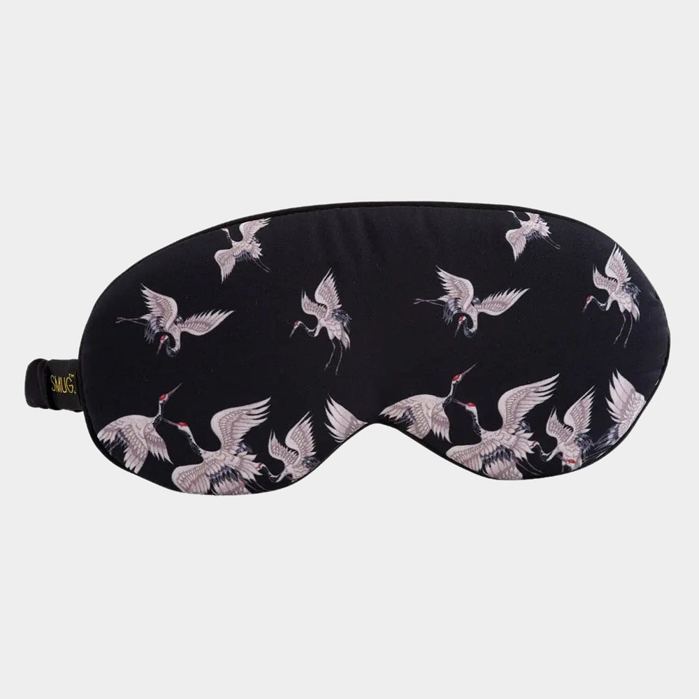 Moonlit Cranes Cloud Padded Satin Sleep Mask SMUG