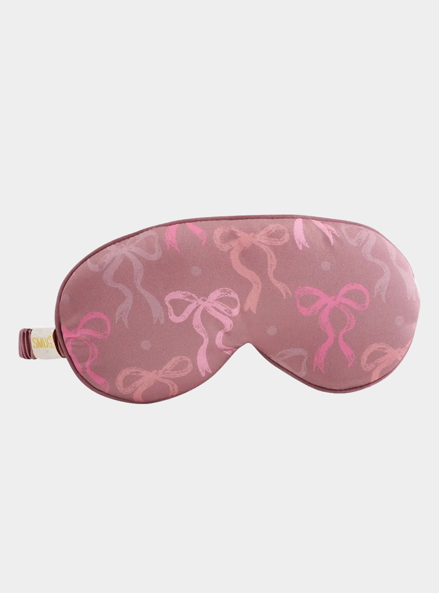 Mocha Bows Cloud Padded Satin Sleep Mask SMUG
