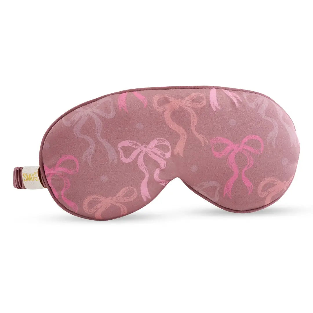 Cloud Padded Satin Sleep Mask - Mocha Bows SMUG