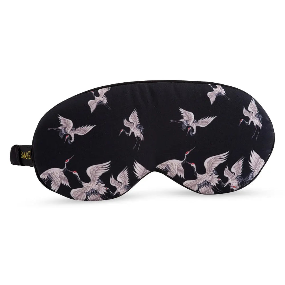 Cloud Padded Satin Sleep Mask - Moonlit Cranes SMUG