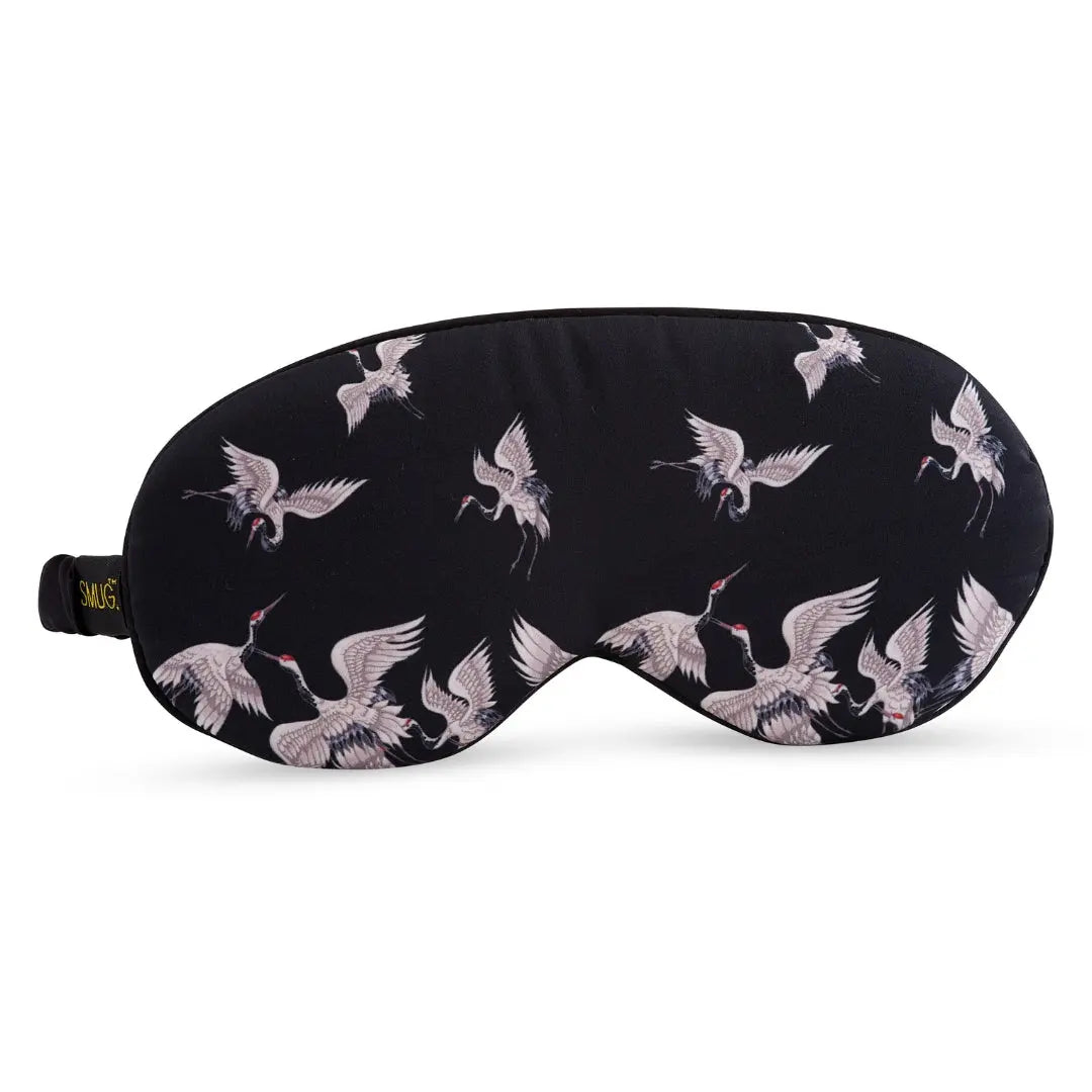 Cloud Padded Satin Sleep Mask - Moonlit Cranes SMUG