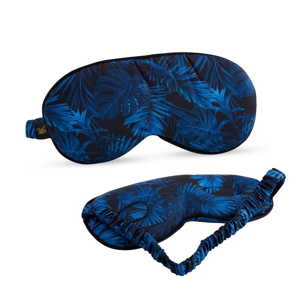 Cloud Padded Satin Sleep Mask - Palm Noir Print SMUG