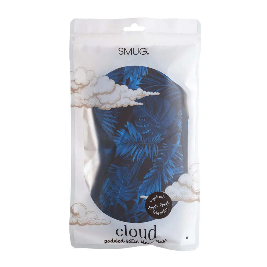 Cloud Padded Satin Sleep Mask - Palm Noir SMUG
