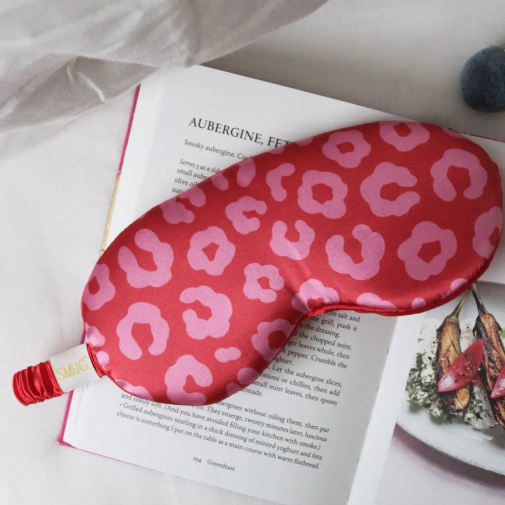 Cloud Padded Satin Sleep Mask - Red Leopard Print SMUG