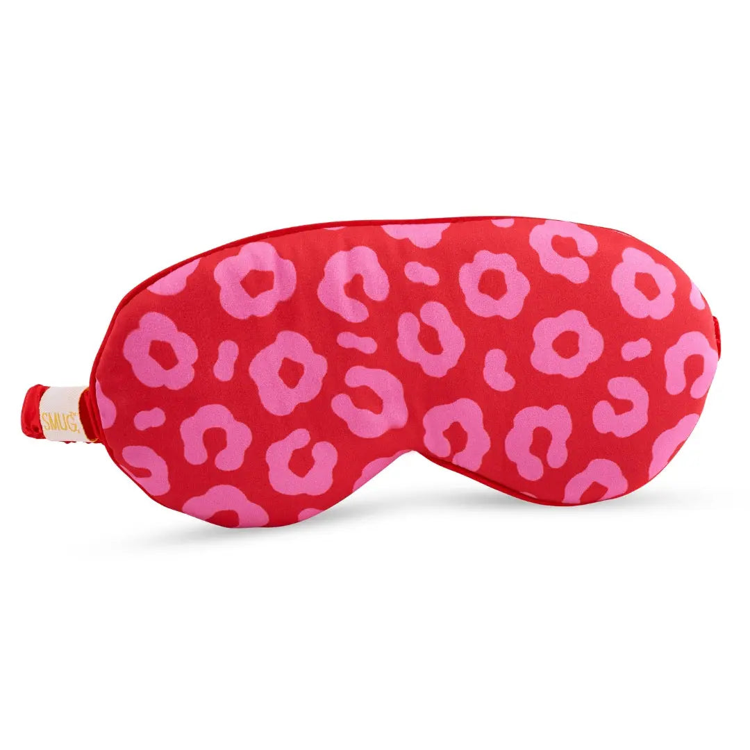 Cloud Padded Satin Sleep Mask - Red Leopard SMUG