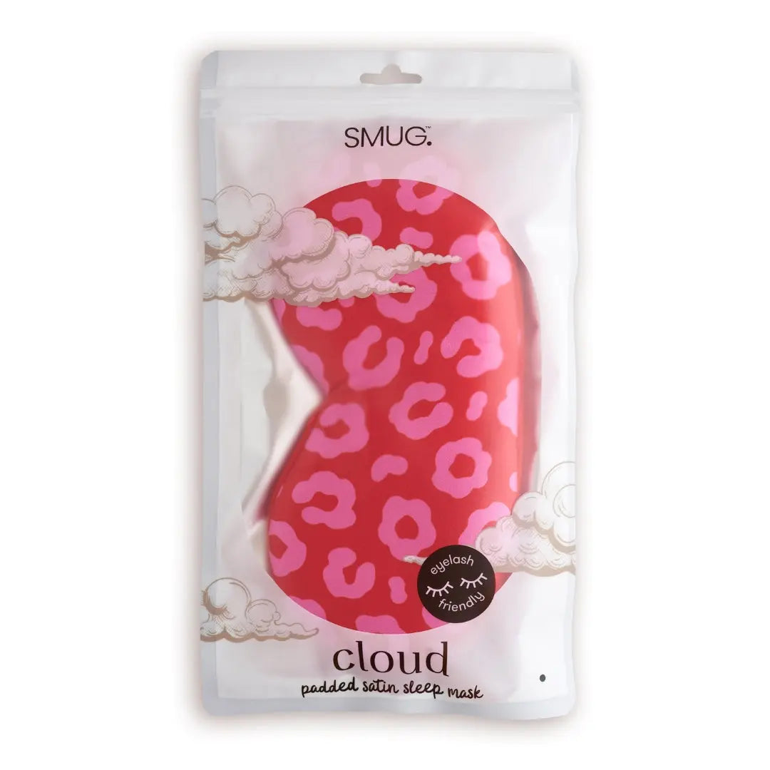 Cloud Padded Satin Sleep Mask - Red Leopard SMUG
