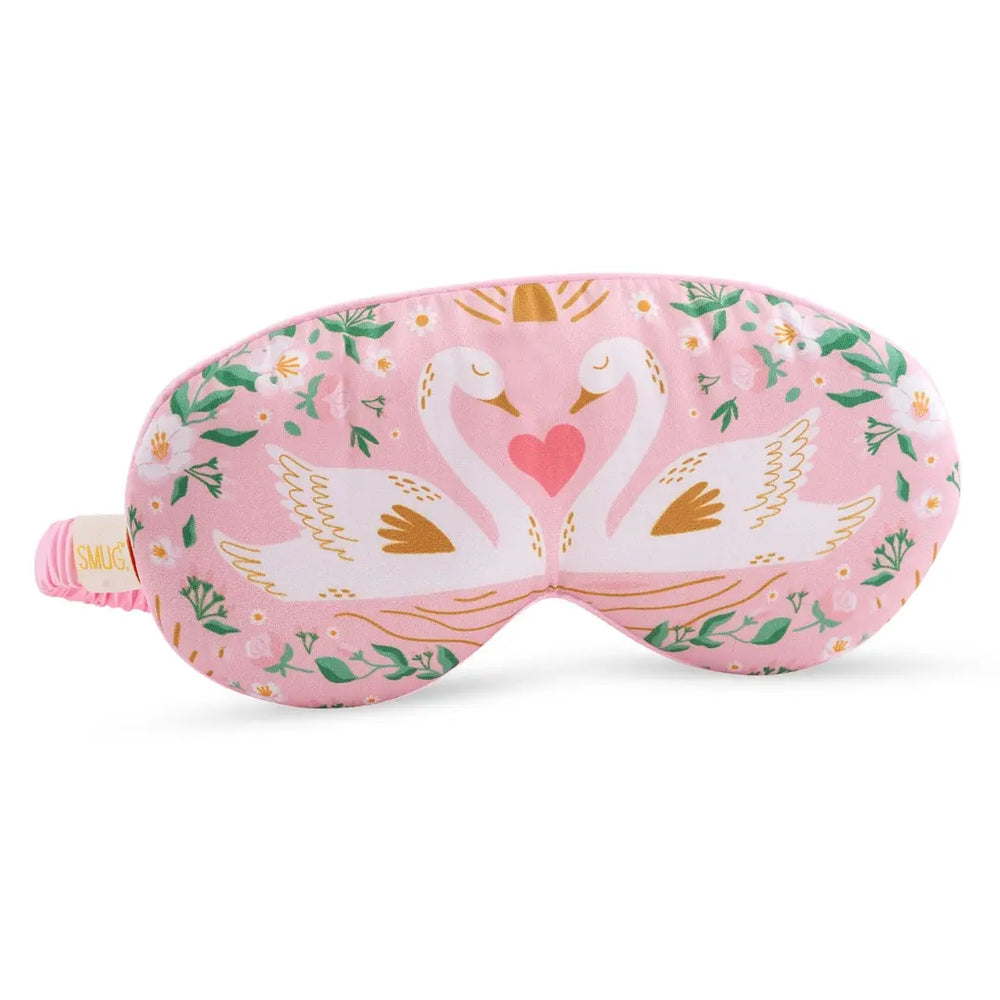 Cloud Padded Satin Sleep Mask - Swans SMUG
