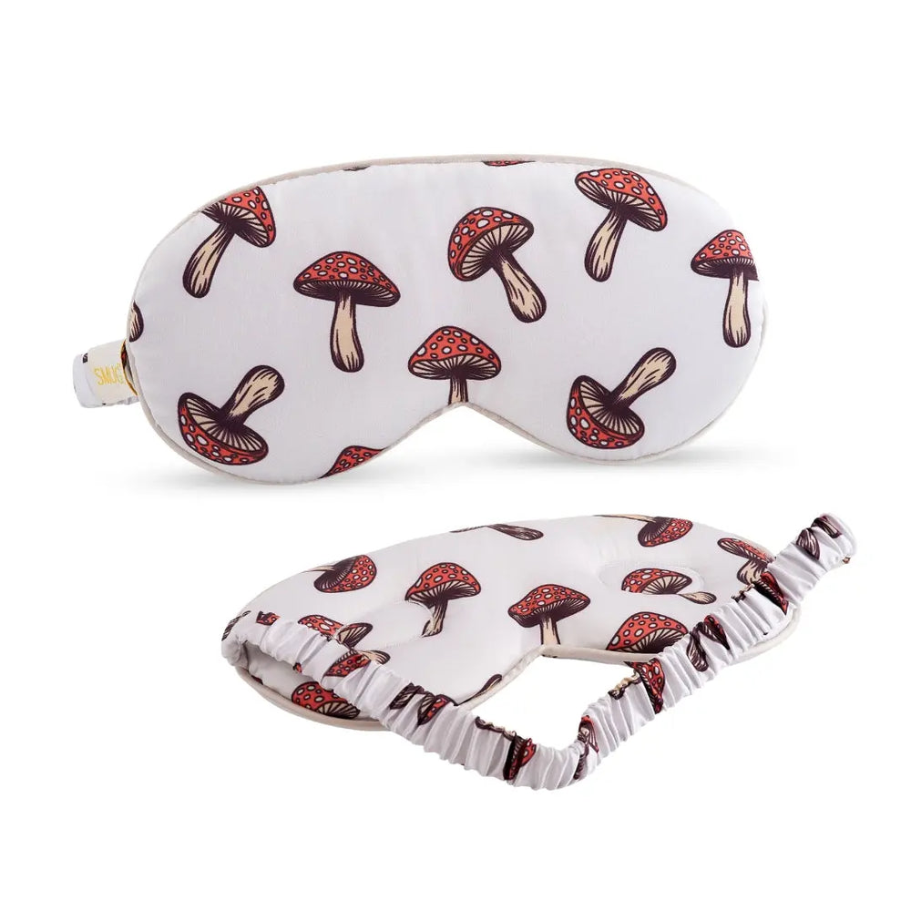 Cloud Padded Satin Sleep Mask - Toadstool Print SMUG