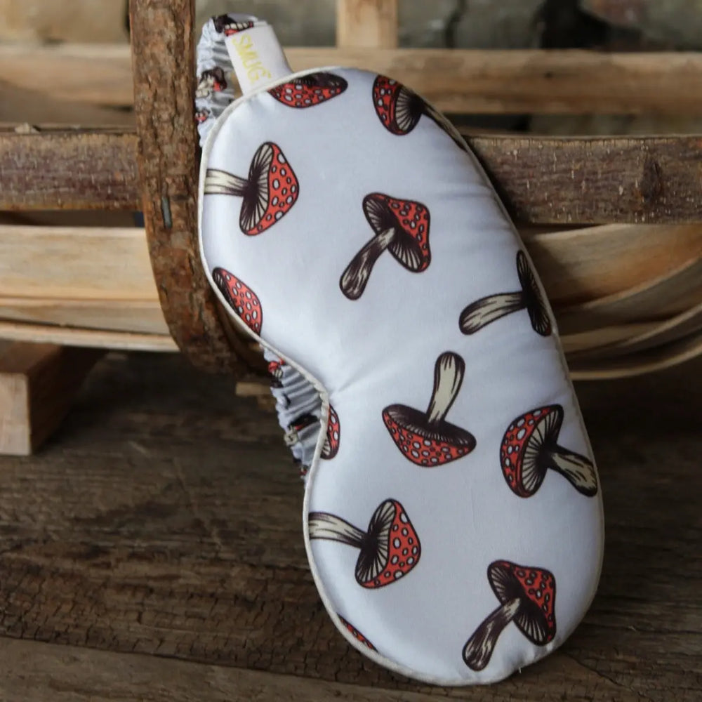 Cloud Padded Satin Sleep Mask - Toadstool Print SMUG