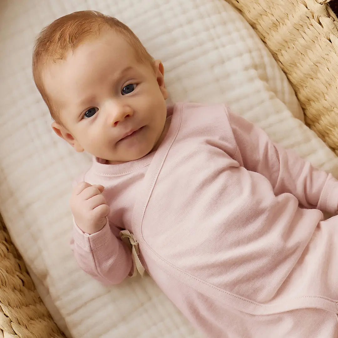 Cloud Pink Merino Wrap Onepiece Merino Kids UK