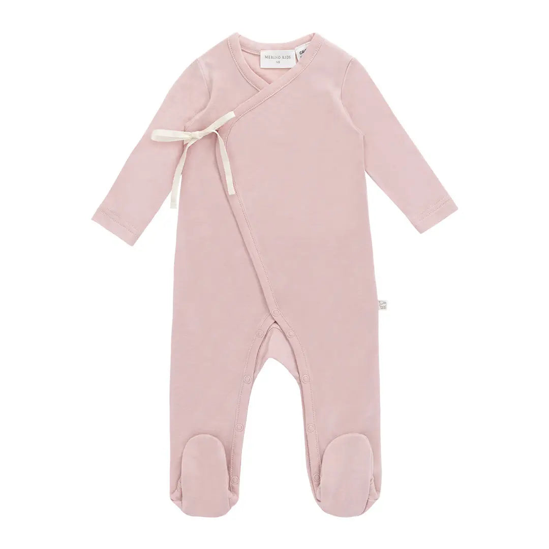 Cloud Pink Merino Wrap Onepiece Merino Kids UK