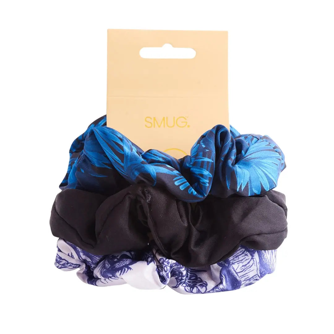 Cloud Satin Hair Scrunchie Set (set of 3) - Elephant Noir SMUG