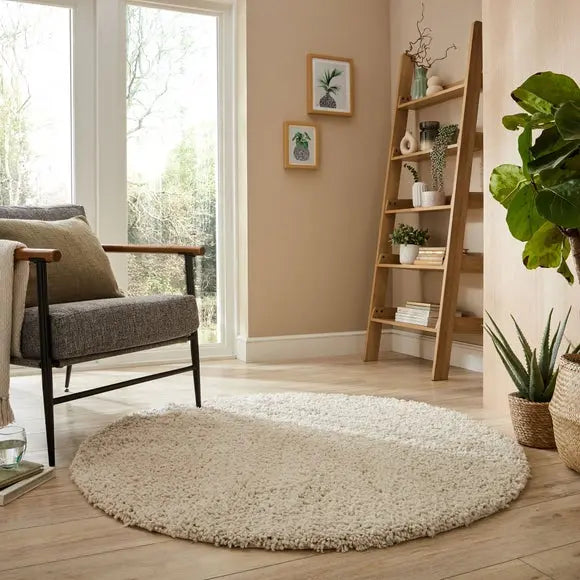 Cloud Washable Shaggy Round Rug Dunelm