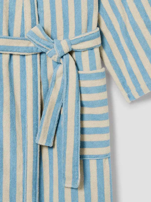 Coastal Blue Pembroke Stripe Cotton Robe Piglet