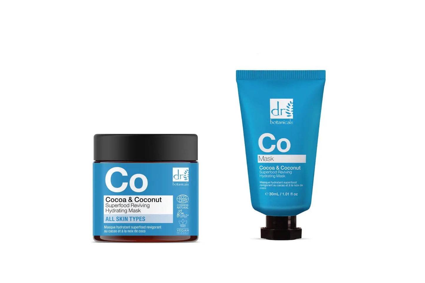 Cocoa & Coconut Superfood Reviving Hydrating Mask Duo Dr Botanicals