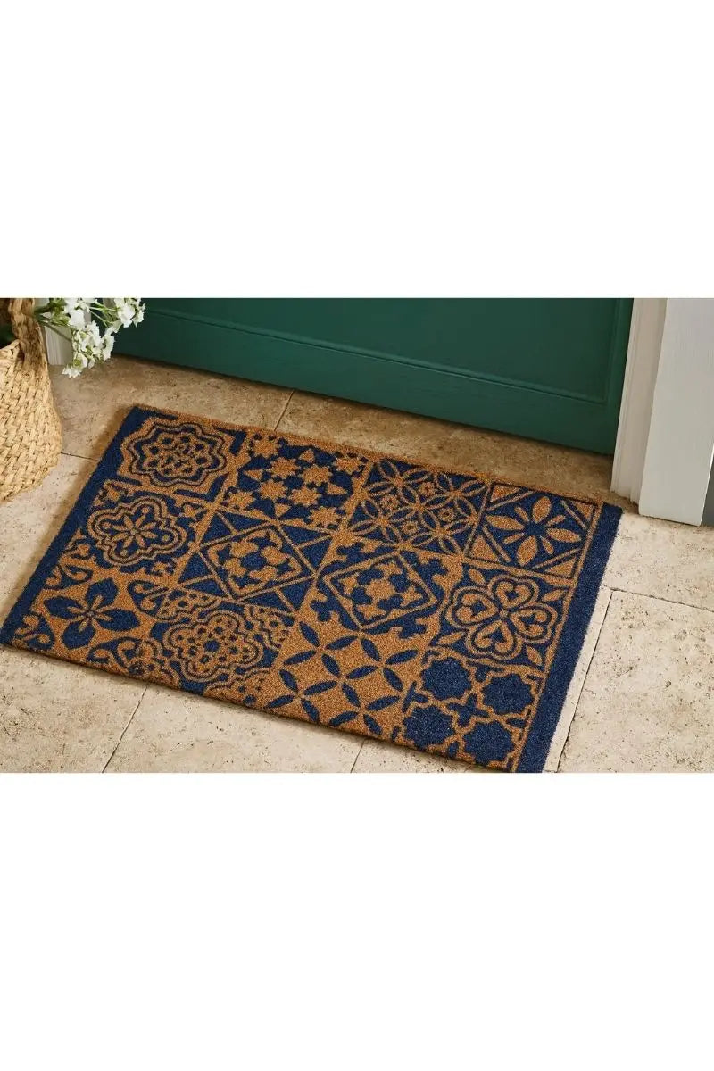 Coir Tile Blue Mat  40x70 cm | 140 The Rugs