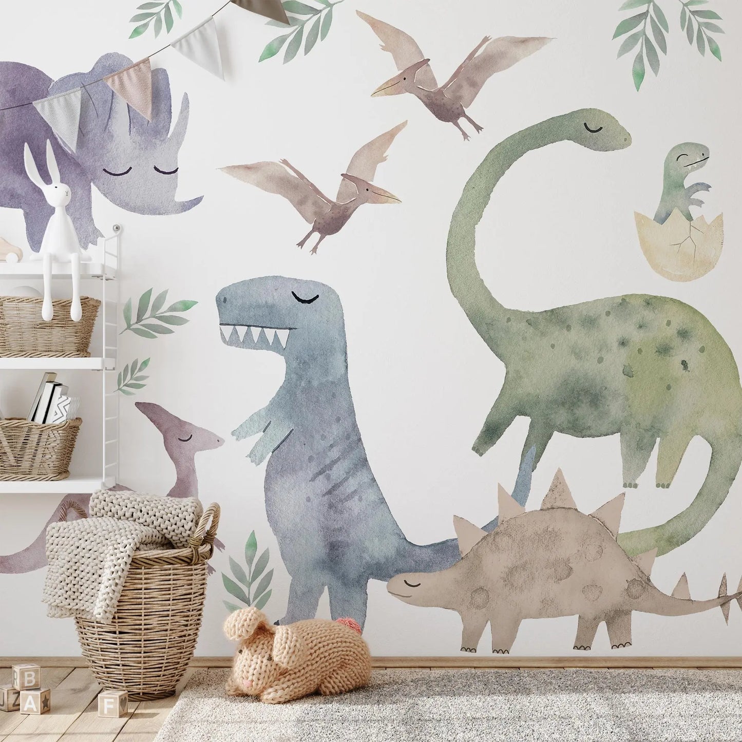 Colorful Dinosaur Wall Decals: Kids Room Decor, Peel & Stick ClickWalls