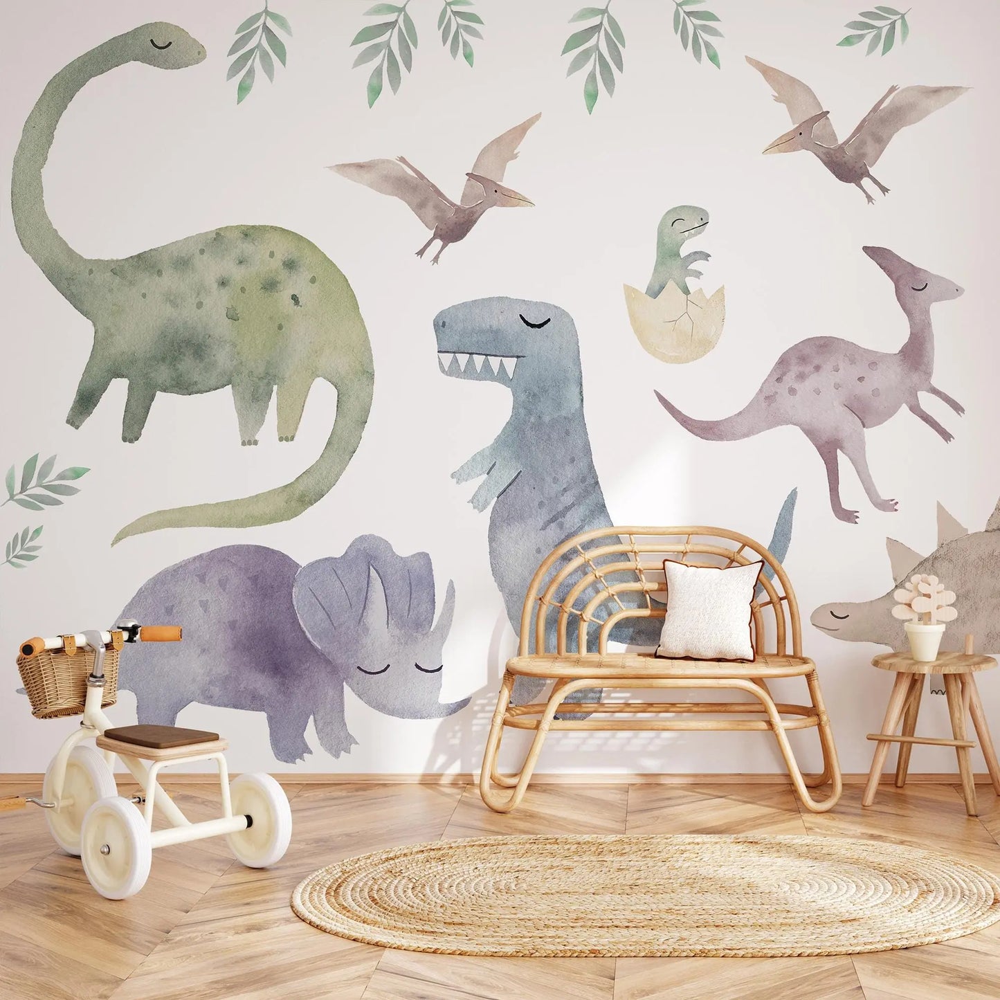 Colorful Dinosaur Wall Decals: Kids Room Decor, Peel & Stick ClickWalls