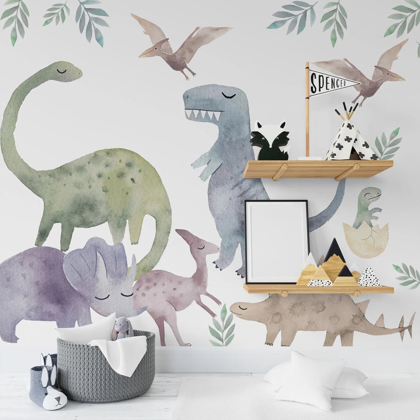 Colorful Dinosaur Wall Decals: Kids Room Decor, Peel & Stick ClickWalls
